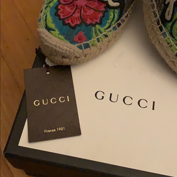 GUCCI blind for love Embroidered summer shoe Espadrilles Flats - Picture 3 of 3